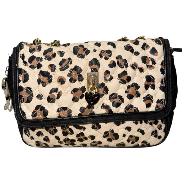 Betsey Johnson Animal Print Crossbody Bag with Gold Chain - Picture 3 of 14